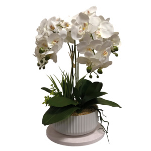 Hoa Và Cây Trang Trí Cây Lan Giả Trồng Trong Chậu Hoa Lụa Không Khô Hoa Giả Cây Cảnh Nhựa - Product Image 6