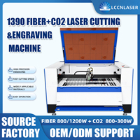 Machine laser CO2 hybride de précision LCCNLASER, système de découpe et de gravure laser double, 1390, acrylique, acier