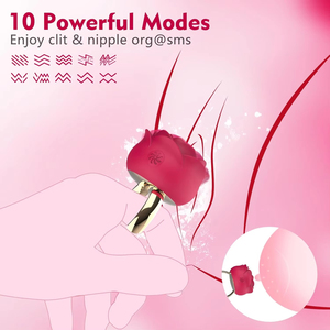 Nuovo Mini anello di rosa rossa vibratore per le donne clitoride massaggio del capezzolo masturbazione dito anello vibrante giocattolo del sesso per le donne - Product Image 2
