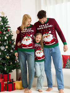 Family <b>Christmas</b> Sweater Jacquard Knit Pullover Matching Couple Winter <b>Jumper</b> <b>Men</b> Women - Product Image 3