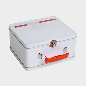 مستطيل معدني هدية صندوق غداء من القصدير مع مقبض قفل والمفصلة - Product Image 4