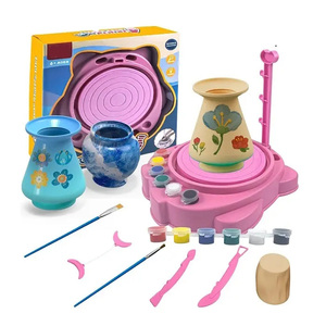 Kit de Manualidades con Torno de Cerámica, Juguetes DIY para Niños, Arcilla Natural para Esculpir y Kit de Pintura para Niños - Product Image 1