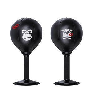 Hot Sale Wholesale Fitness Air-Opblaasbare Training Snelheid Boksballen Pu Stalen Desktop Boksreflexbal Met Lederen Materiaal