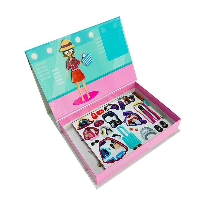 Personalizado al por mayor de dibujos animados juego educativo rompecabezas figura ocupada juguete con logotipo juego para mayores de 3 años impresión de libros magnéticos