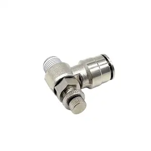 6mm Metalwork Brass Flow Control 1/4 Male Elbow push to connect Speed Control Valve fitting