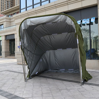 Garaje Portátil Plegable Moderno y Sencillo para Exteriores, Estructura de Acero Galvanizado, Impermeable, Resistente al Fuego, Techo Arqueado de Tela Oxford 600D