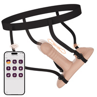 App-gesteuerter Strap-on Dildo mit Kissen für Frauen, vollautomatisch, freihändig, einziehbar, 9 Vibrationsmodi, leise, für den Gebrauch im Wohnheim, für Erwachsene