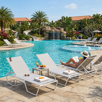 Chaise longue de jardin moderne en aluminium, réglable, pour piscine, plage, resort de luxe