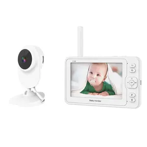 Monitor de bebê digital sem fio, 5.0 polegadas, 1080p 2.4ghz, monitor de bebê, câmera com suporte para cartão tf