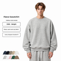 Sweat-shirt pour homme de haute qualité en gros, coupe décontractée, 350 GSM, sweat-shirt surdimensionné pour homme