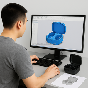 Máy trợ thính sạc làm sạch hộp sản phẩm phát triển sáng tạo CAD 3D vẽ dịch vụ nguyên mẫu thiết kế công ty nhà sản xuất tùy chỉnh - Product Image 1