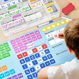 Bloques Magnéticos de Letras Fonéticas ABC para Refrigerador, Juego de Lectura con Carpeta para Construir Palabras, Letras del Alfabeto con Sonido Magnético - Product Image 5