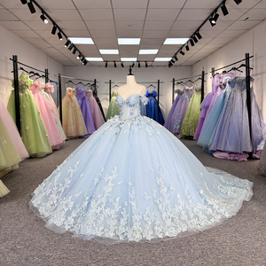 Jancember 6771 Modern Off Shoulder Pearls <b>Butterfly</b> Quinceanera Dresses for Girls - Product Image 3