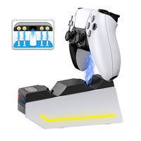 Station de charge portable pour manettes PS5 pour manettes Dualsense Playstation 5 avec lumière LED, support de charge double
