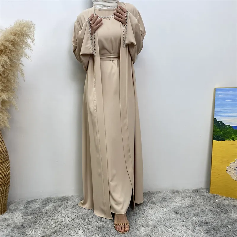 Kardigan schwarz langes Netz Bahrain Abaya Kaftan Lieferant aus Dubai Soie De Medine damen muslimische Mäntel Designs