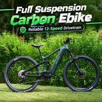 Vélo de montagne électrique à suspension intégrale en fibre de carbone, moteur central BAFANG M560 500W, batterie 720Wh, 12 vitesses