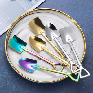 Stainless Steel Spatula Spoon Set Gold Titanium Plated Dessert Ice Cream Coffee Spoon Creative Serving <b>Tool</b> - Product Image 4