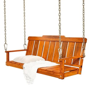 Fauteuil <span class=keywords><strong>suspendu</strong></span> d'intérieur en bois massif de style américain pour adulte, cadre de balançoire inclinable pour balcon - Product Image 5