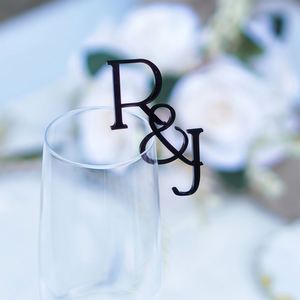 Marcador de Copa de Vino de Acrílico con Iniciales Personalizadas, Adorno para Copas, Regalo para Bodas, Fiestas y Celebraciones - Product Image 3
