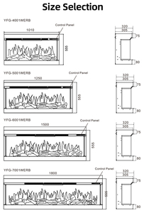 Caminetto Elettrico Moderno a 3 Lati con LED, Montaggio a <span class=keywords><strong>Parete</strong></span> e Mobile TV Integrato, per Soggiorno con Funzione di Riscaldamento - Product Image 5