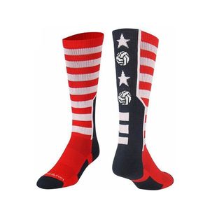 BY-N853 लंबे घुटने के उच्च मोजे लाल फुटबॉल सॉक्स बिक्री के लिए कस्टम लोगो - Product Image 2