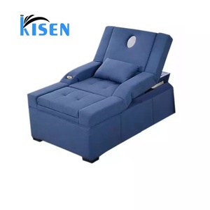 Kisen Modern Pedicure Chair Nail Salon Manicure Spa Blue Electric Recliner Massage Sofa Furniture with Shampoo Bowl - Product Image 2