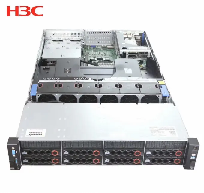 256G memoria 4T SAS 4GE servidor en rack 1200W 4u servidor caso Huasan H3C R4900G5 ventana 2016 servidor 4314 GPU
