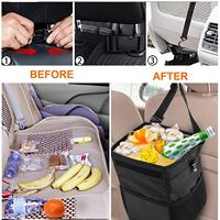 Poubelle de voiture avec couvercle pour utilisation en voiture, boîte de rangement pliable suspendue imperméable, organisateur à succès transfrontalier