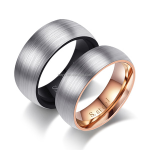 POYA Jewelry Wedding <strong>Rings</strong> Engraved <strong>S</strong> Steel <strong>Titanium</strong> <strong>Ring</strong> <strong>Men</strong> Women Brushed <strong>Ring</strong> - Product Image 3