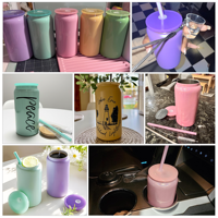 Lot de 25 gobelets isothermes en acier inoxydable de 16 oz, 6 tasses à sublimation avec couvercles et pailles, type bocal Mason à double paroi isolée - Entrepôt USA