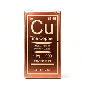 Barra de Cobre de 1 kg para Inversión y Colección, Personalización 999, Barra de Lingote de Cobre - Product Image 4