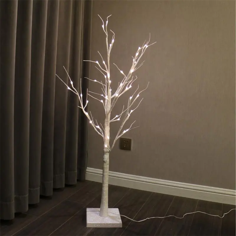 Lampu Dekorasi Kualitas Tinggi 48 Pohon Led Putih Hangat 4 Kaki Led Lampu Pohon Glitter Putih Lampu Pohon Natal