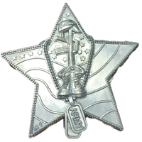 Pins Personalizados al por Mayor con Diseño de Bandera Patriótica en Forma de Estrella, de Aleación de Zinc con Esmalte Suave y Acabado Arenado