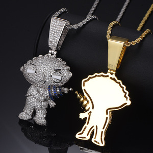 Sidan famille Guy Micro Zircon incrusté pendentif à la mode personnage de dessin animé collier Hip Hop marque de mode accessoire pour hommes - Product Image 2