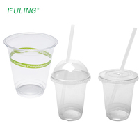 FULING Eco Compostable Transparent 12oz 16oz Gobelet en plastique PLA Gobelet à boire biodégradable à base de plantes jetable