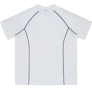 Весенне-летняя Толстая однотонная 100% хлопковая футболка с коротким рукавом, Европейский и американский уличный топ свободного кроя