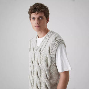 مخصص بالجملة OEM ODM سترات شتوية للرجال سترة جاكار محبوكة ملتوية للرجال - Product Image 3