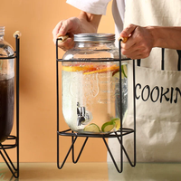 Pichet à jus en verre avec bec verseur, seau à boissons pour table de dessert, seau à limonade, seau à jus de buffet, seau à cola, stand à jus
