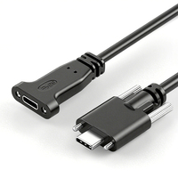 Cable de carga rápida USB 3,2/3,0 tipo C de grado industrial con tornillos simples y dobles y blindaje (macho a hembra)