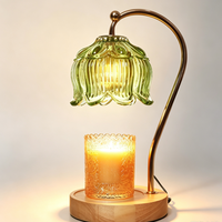 Lampe chauffe-bougie en forme de fleur avec minuterie et variateur d'intensité, compatible avec toutes les bougies parfumées en pot - Cadeau de Noël et de la Fête des Mères pour femmes et mamans