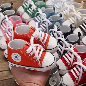 Wholesale Baby Lace Up Casual Sneaker Autumn Kids Boys Girl Walking Soft Bottom Anti-slip Canvas Shoes