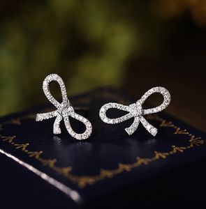 Xinfly New Design Woman 18k Original Jewelry Gold and Natural Diamond <b>Stud</b> Earrings <b>Small</b> Diamond Bows Earrings - Product Image 3