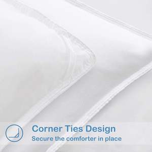 Doudoune alternative matelassée douce en duvet pour toutes les saisons, insert de <span class=keywords><strong>couette</strong></span> réversible avec onglets d'angle, hiver été chaud <span class=keywords><strong>et</strong></span> moelleux - Product Image 6