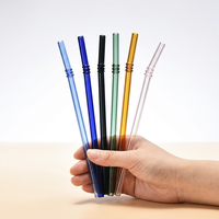 Pailles en verre borosilicate courbé écologiques colorées jetables pour bar – Accessoires de boisson