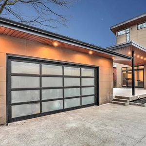 QGUANG Automatique Sectionnel Personnalisé En Aluminium Sans Cadre 16x8 Commercial En Gros Double Isolation Verre Portes De Garage pour Maison - Product Image 2