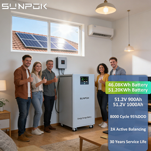 Sunpok แบตเตอรี่ลิเธียมพลังงานแสงอาทิตย์50kWh 1000Ah 51.2V ระบบเก็บพลังงานที่บ้าน<span class=keywords><strong>50Kw</strong></span> Lifepo4มือถือ10000รอบแบบแยก - Product Image 1