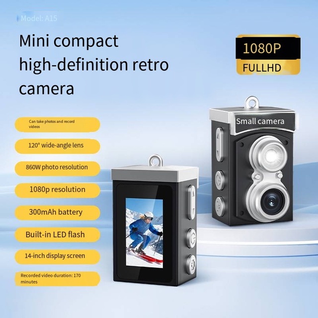 CCD Digital Camera for Students on Campus: High - Pixel, Vintage - Style Mini Action Camera for Photo and Video