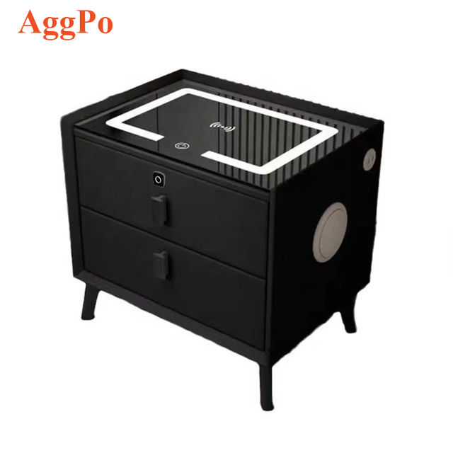 Light-luxury High-end Smart Bedside Table Wireless Charging USB Interface Multi-function Switch Panel; Storage Storage