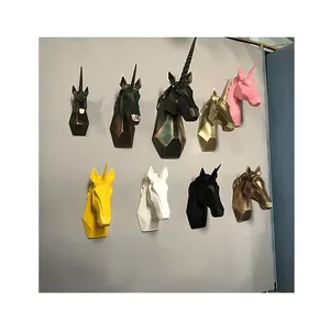 Escultura de Cabeza de Ciervo/Unicornio en Resina con Diseño Geométrico Abstracto, para Decoración de Pared Interior <span class=keywords><strong>del</strong></span> Hogar, Venta Caliente <span class=keywords><strong>2022</strong></span> - Product Image 1