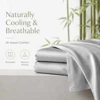 Ensemble de draps de lit en bambou 400TC, taille Queen, doux et écologiques